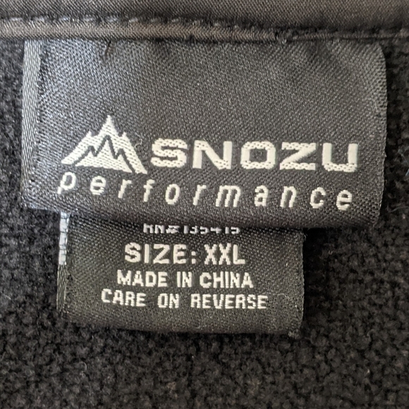 Snozu Men's Performance Full Zip Fleece Lined Jacket Black Size XXL - Picture 8 of 10